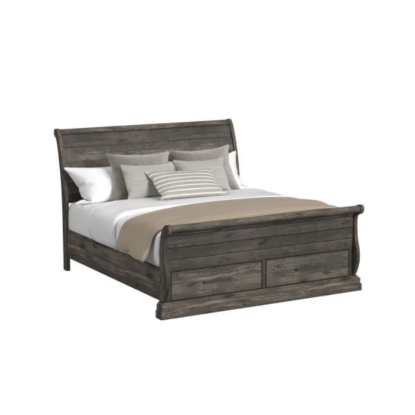 Park Ridge - King Sleigh Storage Bed - Charcoal