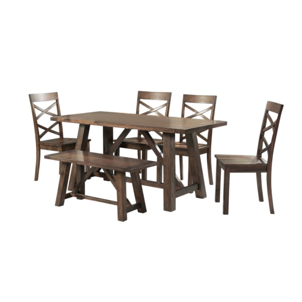 Renegade - 6 Piece Dining Set (Table, Four Side Chairs And Bench) - Cherry