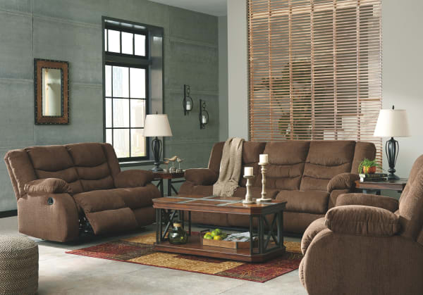 Tulen - Chocolate - 3 Pc. - Reclining Sofa, Loveseat, Rocker Recliner
