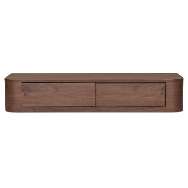 Round - Off Floating Console Table - Walnut / Brown