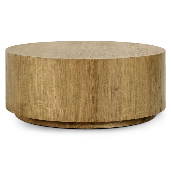 Layne - Round Coffee Table With Casters - Light Brown