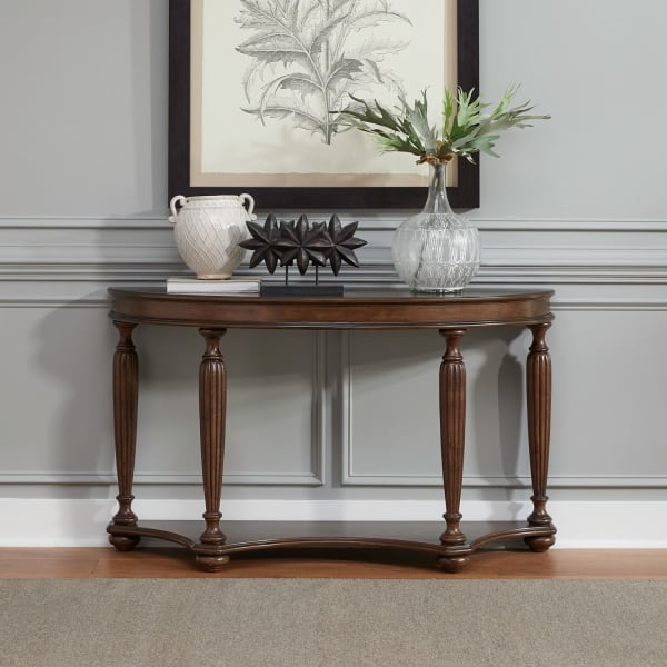Allington - Demilune Sofa Table - Brown