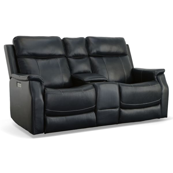 Easton - Power Reclining Loveseat With Console, Power Headrests & Lumbar - Ocean