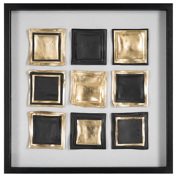 Fair And Square - Modern Shadow Box - Gold & Black