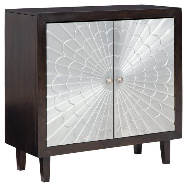 Ronlen - Brown / Silver Finish - Accent Cabinet