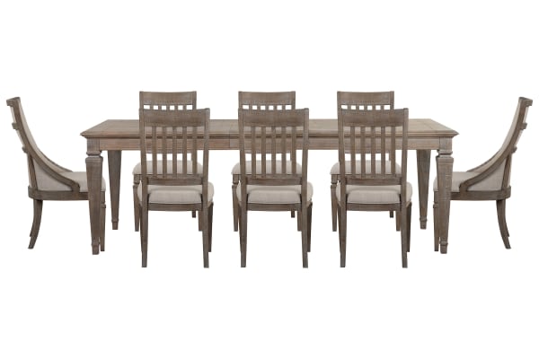 Lancaster - Extendable Rectangular Dining Table With 6 Side Chairs And 2 Arm Chairs - Dovetail Gray