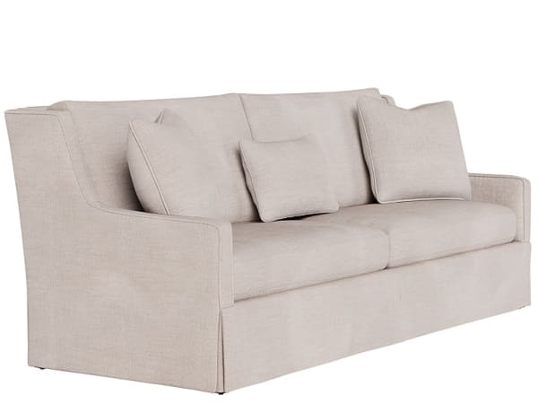 Hudson - 93" Skirted Sofa, Special Order - Pearl Silver
