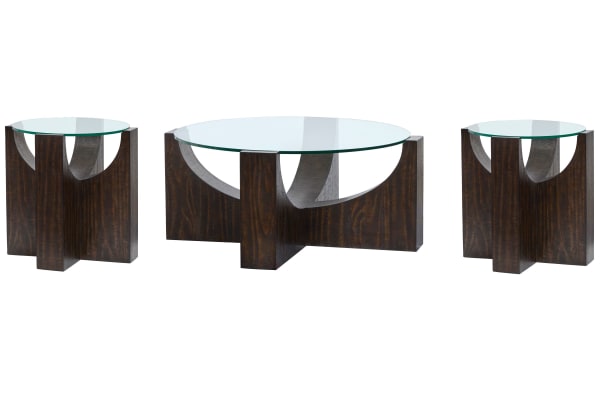 Beckham - Round Cocktail Table With 2 End Tables - Rustic Tavern
