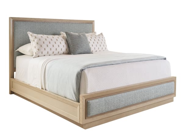 Sunset Key - Grayson Upholstered Bed 5/0 Queen - Beige / Gray