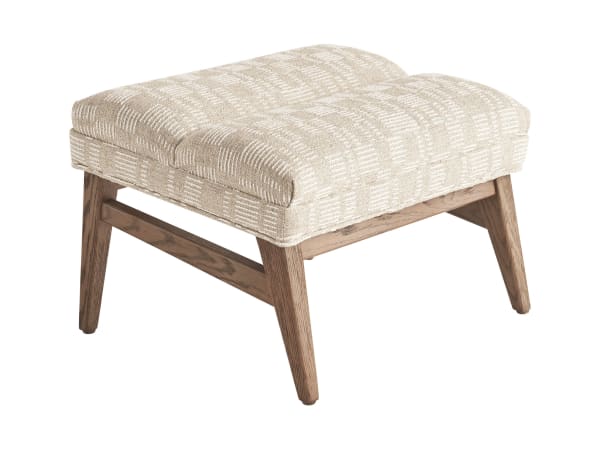 Sunset Key - Hayley Ottoman - Beige / Dark Brown