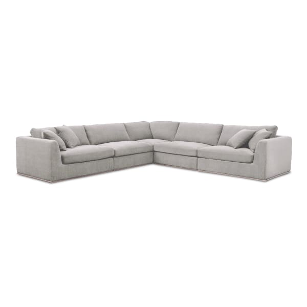 Rue - Classic L Modular Sectional - Flecked Gray