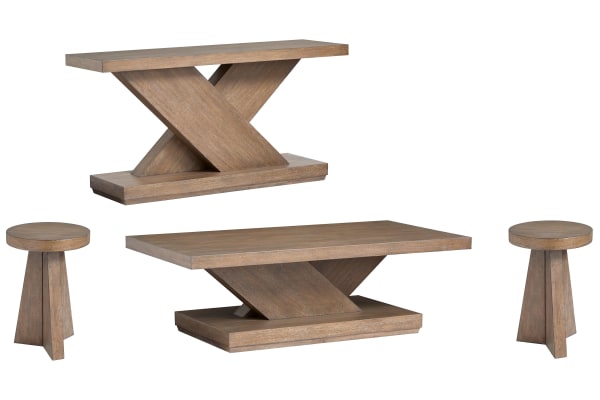 Lansbury - Rectangular Cocktail Table With 2 Accent End Tables And Sofa Table - Antique Wheat