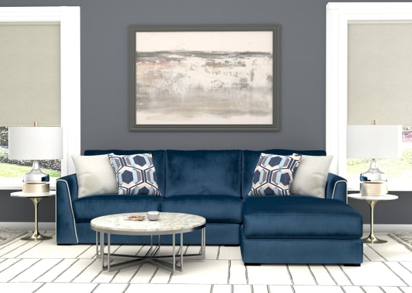 Jetson - 2 Piece Sofa / RSF Chaise With Comfort Coil Seat Cushions And 4 Included Accent Pillows - Nile