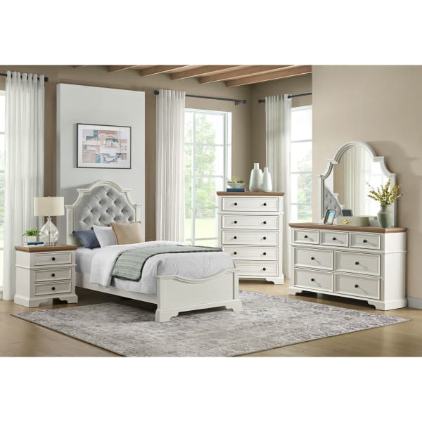 Eastwood - Youth Twin Upholstered 3 Piece Bedroom Set - White