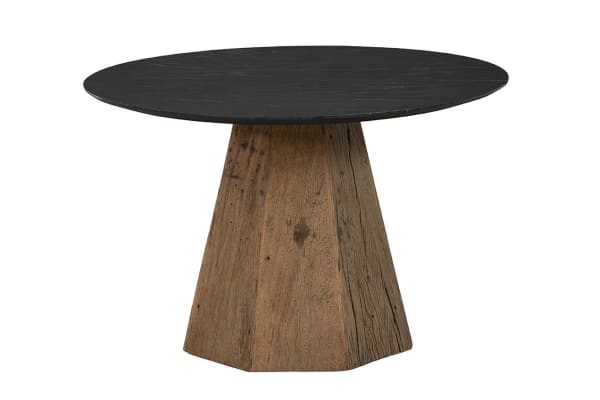 Phoebe - Marble Dining Table - Black / Light Brown