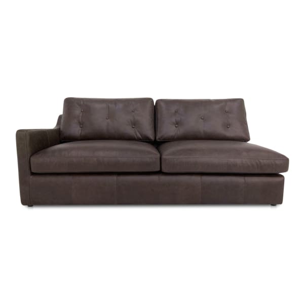 Thurlow - Leather Left Arm Facing Sofa - Espresso Brown