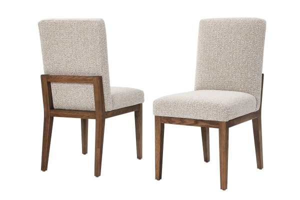 Dovetail - Upholstered Side Chair - Gray Fabric - Natural