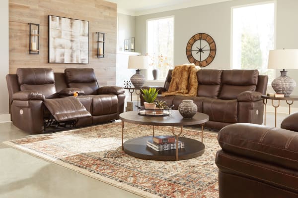 Edmar - Chocolate - 3 Pc. - Power Sofa, Loveseat, Recliner