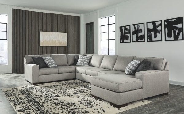 Marsing Nuvella - Slate - Left Arm Facing Loveseat 5 Pc Sectional