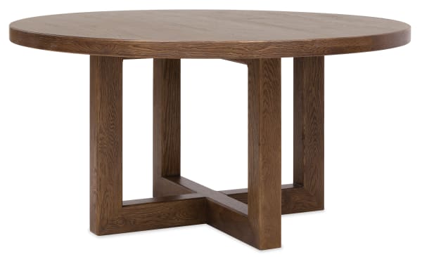 Driftwood - 60" Round Dining Table - Worn Saddle