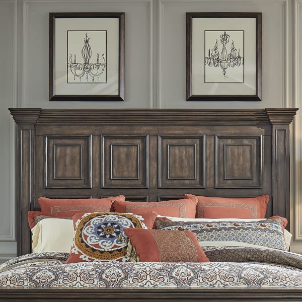 Big Valley - King Mansion Headboard - Light Brown