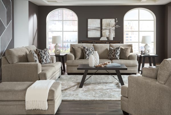Stonemeade - 4 Pc. - Sofa, Loveseat, Chair And A Half, Ottoman - Taupe
