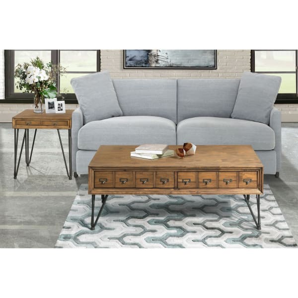 Boone - 2 Piece Occasional Table Set-Coffee Table And End Table - Light Walnut