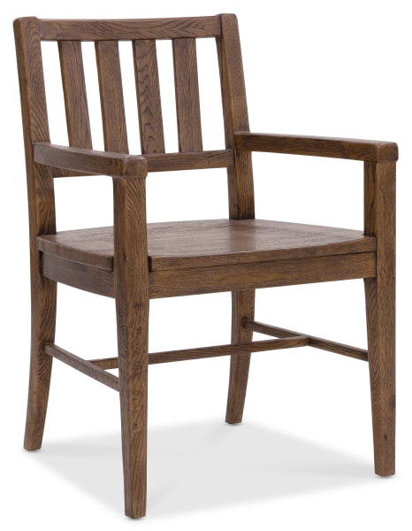 Driftwood - Splatback Arm Chair (Set of 2) - Worn Saddle