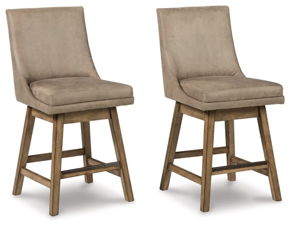 Tallenger - Dark Brown - UPH Swivel Barstool (Set of 2)