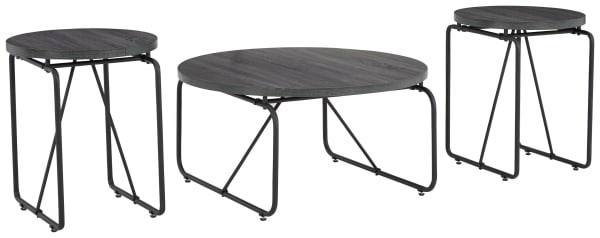 Garvine - Charcoal / Black - Occasional Table Set (Set of 3)