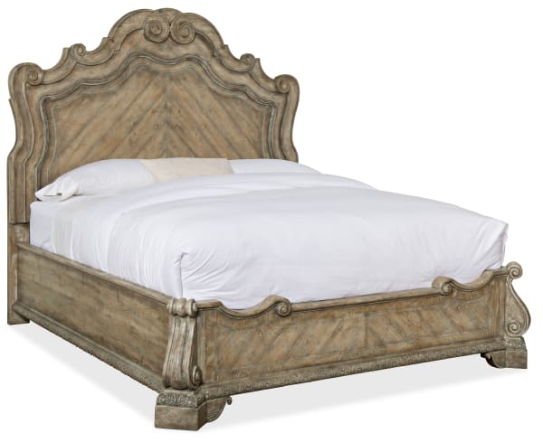 Castella - King Panel Bed - Light Brown