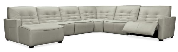 Reaux - Grandier 6-Piece LAF Chaise Sectional With 2 Recliners