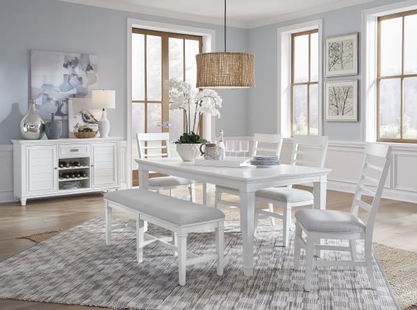 Charleston - Bench With Upholstered Seat - White