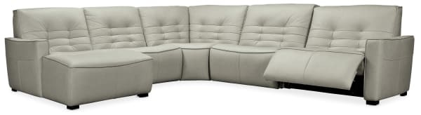 Reaux - 5-Piece LAF Chaise Sectional With 2 Power Recliners