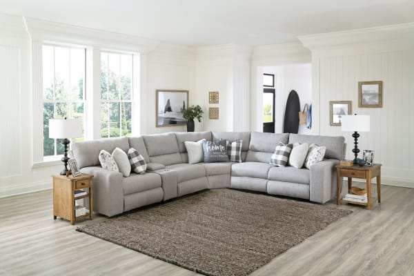 Rockport - 6 Piece Power Reclining Sectional With 3 Lay-Flat Reclining Seats