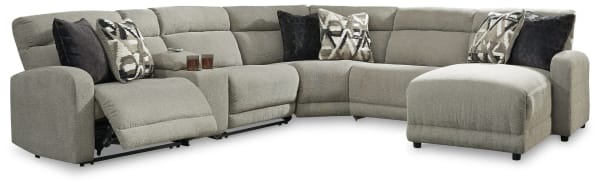 Colleyville - Stone - 6-Piece Power Reclining Sectional With Raf Press Back Power Chaise