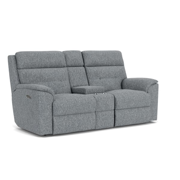 Mason - Power Reclining Loveseat With Console & Power Headrests - Gray