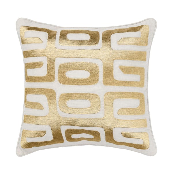 Radiant Oasis - Zelo Pillow 22' x 22' - Natural/Gold