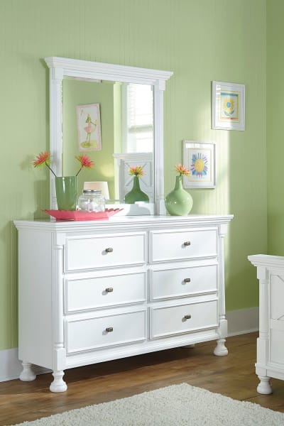 Kaslyn - White - Dresser, Mirror