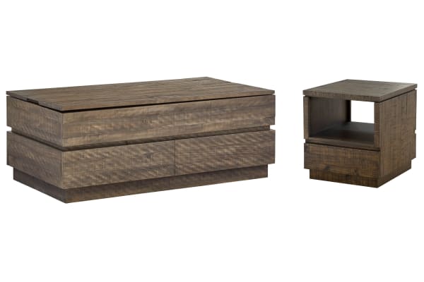 Baisden - Lift Top Storage Cocktail Table With End Table - Tobacco