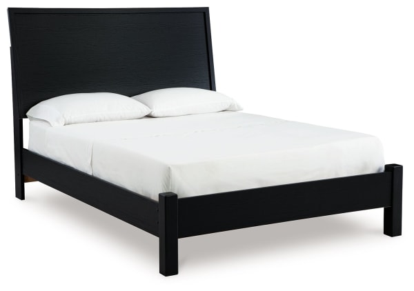 Danziar - Black - Queen Panel Bed With Low Footboard