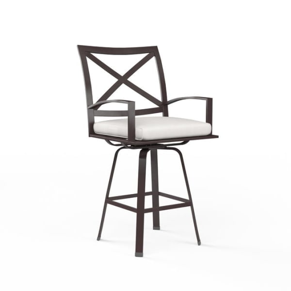 La Jolla - Swivel Counter Stool, With Self Welt - Canvas Flax / Dark Brown