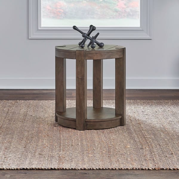 Broadmore - Round Chairside Table - Brown