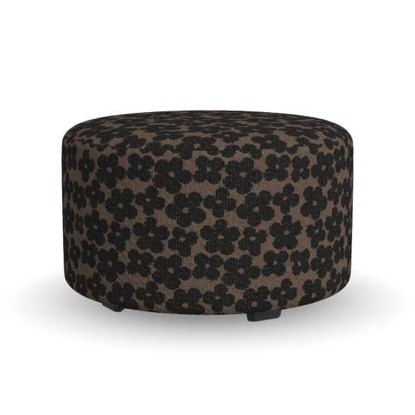 Pouf - Cocktail Ottoman - Black / Dark Brown