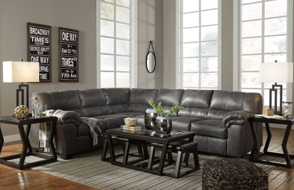 Bladen - Slate - 6 Pc. - Left Arm Facing Sofa, Armless Chair, Right Arm Facing Loveseat Sectional, Kelton Cocktail Table, 2 End Tables