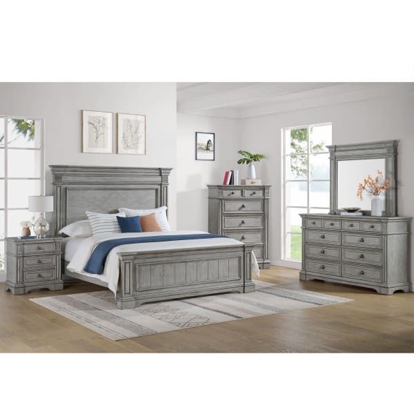 Glenmore - Queen Panel 3 Piece Bedroom Set - Aged Gray