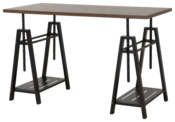 Irene - Warm Brown/black - Adjustable Height Desk