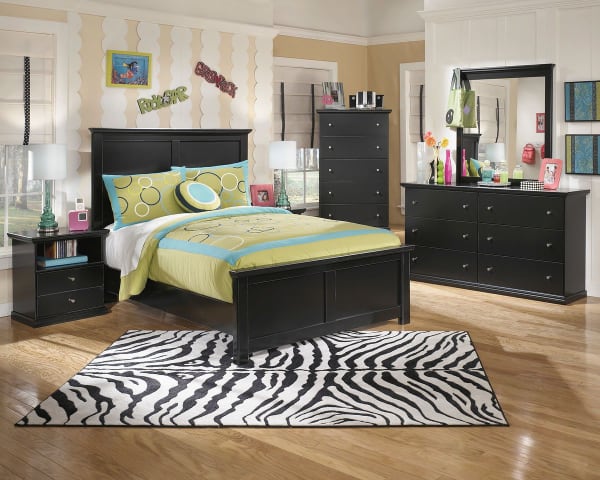 Maribel - Black - 5 Pc. - Dresser, Mirror, Full Panel Bed