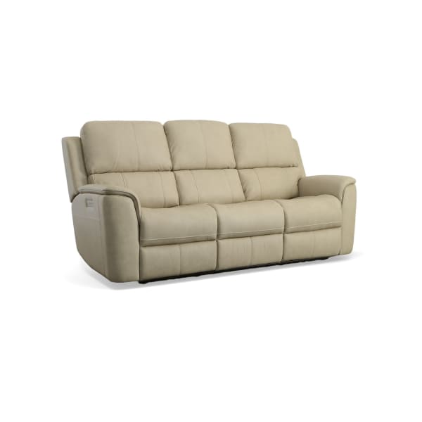 Henry - Power Reclining Sofa With Power Headrests & Lumbar - Beige