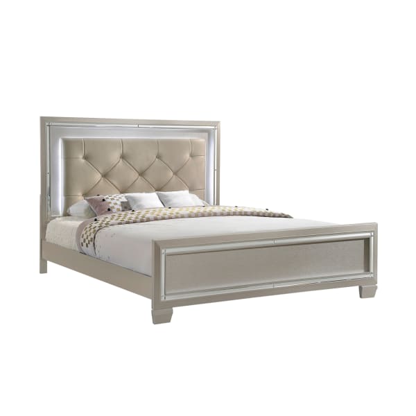 Platinum - King Panel Bed - Сhampagne